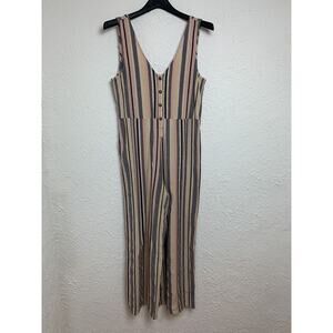 Urban Outfitters Multicolor Sleeveless Pink Blue Striped Jumpsuit Size S